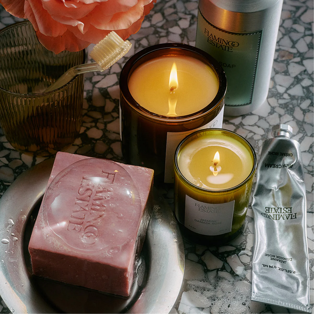 Jasmine Damask Rose Bathroom Set - Image 5